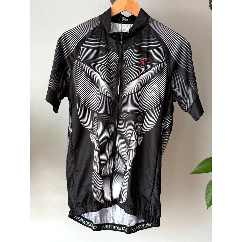 Gravel Cycling Jerseys Road Bike Full Zip Short Sleeve | Men's Size Large